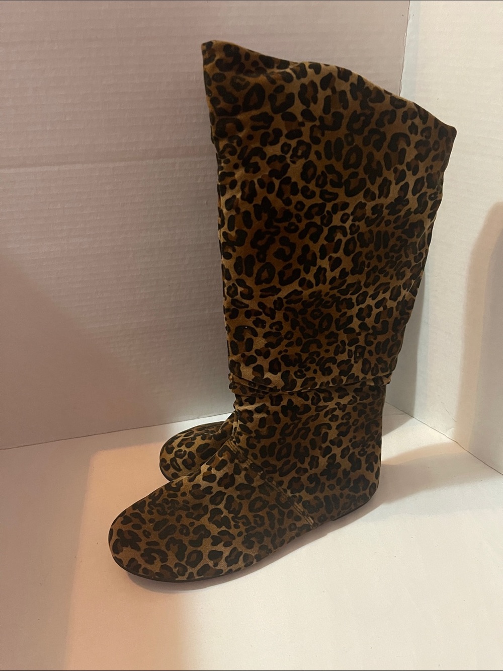 Leopard Print Tall Women's Boots - Brown size 8